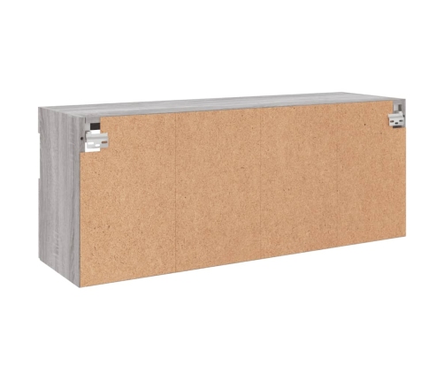 Mueble de TV de pared con luces LED gris Sonoma 100x30x40 cm