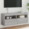 Mueble de TV de pared con luces LED gris Sonoma 100x30x40 cm