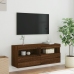 vidaXL Mueble de TV de pared con luces LED roble marrón 100x30x40 cm