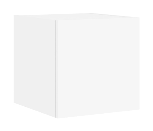 Mueble de TV de pared con luces LED blanco 30,5x35x30 cm