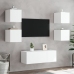 Mueble de TV de pared con luces LED blanco 30,5x35x30 cm