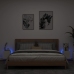 Muebles de TV de pared con luces LED 2 uds blanco 30,5x35x30 cm