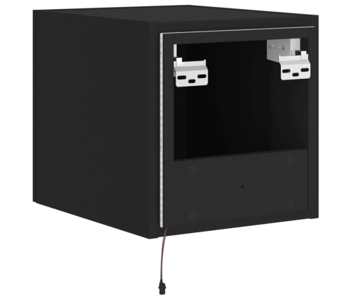 vidaXL Mueble de TV de pared con luces LED negro 30,5x35x30 cm