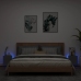 Muebles de TV de pared con luces LED 2 uds negro 30,5x35x30 cm