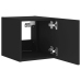 Muebles de TV de pared con luces LED 2 uds negro 30,5x35x30 cm