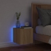 Mueble de TV de pared con luces LED roble Sonoma 30,5x35x30 cm