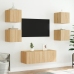 Mueble de TV de pared con luces LED roble Sonoma 30,5x35x30 cm