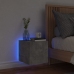 Mueble de TV de pared con luces LED gris hormigón 30,5x35x30 cm