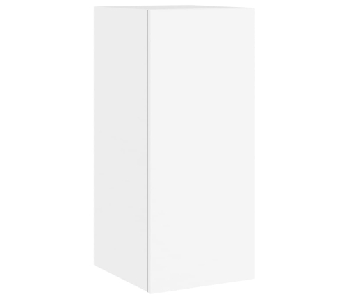 Muebles de TV de pared con luces LED 2 uds blanco 30,5x35x70 cm