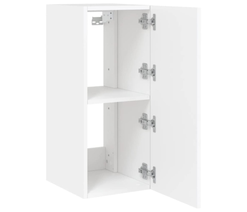 Muebles de TV de pared con luces LED 2 uds blanco 30,5x35x70 cm