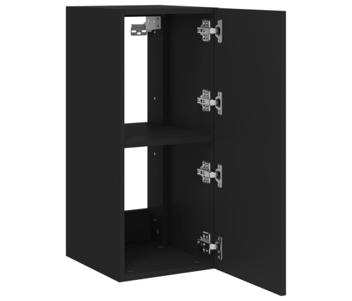 vidaXL Mueble de TV de pared con luces LED negro 30,5x35x70 cm