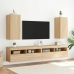 Mueble de TV de pared con luces LED roble Sonoma 30,5x35x70 cm