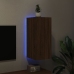 Mueble de TV de pared con luces LED roble marrón 30,5x35x70 cm