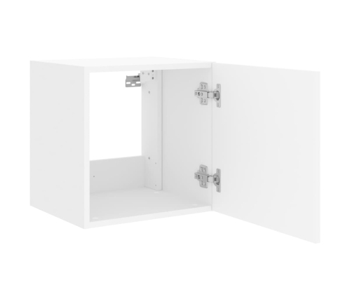 Mueble de TV de pared con luces LED blanco 40,5x35x40 cm