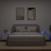 Muebles de TV de pared con luces LED 2 uds blanco 40,5x35x40 cm