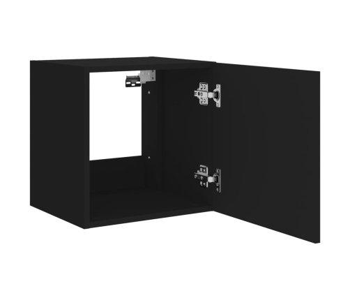 Mueble de TV de pared con luces LED negro 40,5x35x40 cm