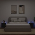 Muebles de TV de pared con luces LED 2 uds negro 40,5x35x40 cm