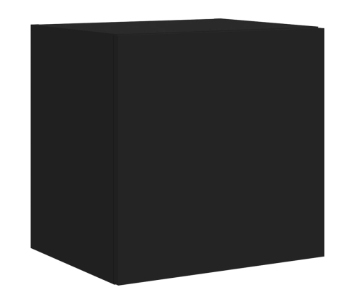 Muebles de TV de pared con luces LED 2 uds negro 40,5x35x40 cm