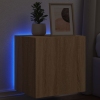 Mueble de TV de pared con luces LED roble Sonoma 40,5x35x40 cm