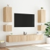 Muebles de TV pared luces LED 2 uds roble Sonoma 40,5x35x40 cm