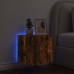 Mueble de TV de pared con luces LED roble ahumado 40,5x35x40 cm