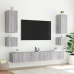 Muebles TV de pared luces LED 2 uds gris Sonoma 40,5x35x40 cm