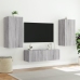 Mueble de TV de pared con luces LED gris Sonoma 40,5x35x80 cm