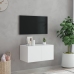 Mueble de TV de pared con luces LED blanco 60x35x31 cm