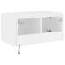 Mueble de TV de pared con luces LED blanco 60x35x31 cm