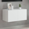 Mueble de TV de pared con luces LED blanco 60x35x31 cm