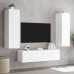 Muebles de TV de pared con luces LED 2 uds blanco 60x35x31 cm