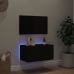 vidaXL Mueble de TV de pared con luces LED negro 60x35x31 cm