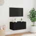 vidaXL Mueble de TV de pared con luces LED negro 60x35x31 cm