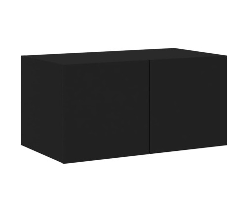 vidaXL Mueble de TV de pared con luces LED negro 60x35x31 cm