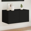 vidaXL Mueble de TV de pared con luces LED negro 60x35x31 cm