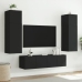 Muebles de TV de pared con luces LED 2 uds negro 60x35x31 cm