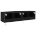 Muebles de TV de pared con luces LED 2 uds negro 60x35x31 cm