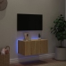 Mueble de TV de pared con luces LED roble Sonoma 60x35x31 cm