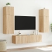 Mueble de TV de pared con luces LED roble Sonoma 60x35x31 cm