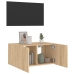 Mueble de TV de pared con luces LED roble Sonoma 60x35x31 cm