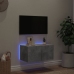 Mueble de TV de pared con luces LED gris hormigón 60x35x31 cm