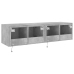 Muebles TV de pared luces LED 2 uds gris hormigón 60x35x31 cm