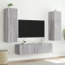 Mueble de TV de pared con luces LED gris Sonoma 60x35x31 cm