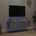 Muebles TV de pared con luces LED 2 uds gris Sonoma 60x35x31 cm