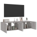 Muebles TV de pared con luces LED 2 uds gris Sonoma 60x35x31 cm