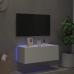 Mueble de TV de pared con luces LED blanco 80x35x31 cm