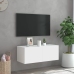 Mueble de TV de pared con luces LED blanco 80x35x31 cm