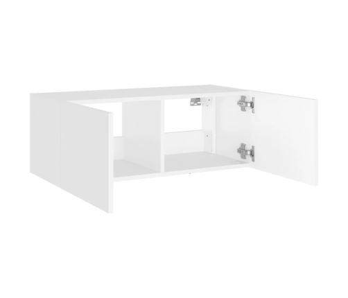 Mueble de TV de pared con luces LED blanco 80x35x31 cm