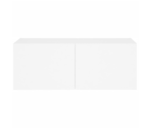 Mueble de TV de pared con luces LED blanco 80x35x31 cm