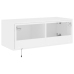 Mueble de TV de pared con luces LED blanco 80x35x31 cm